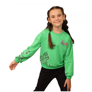 Žalias berrmini džemperis mergaitei